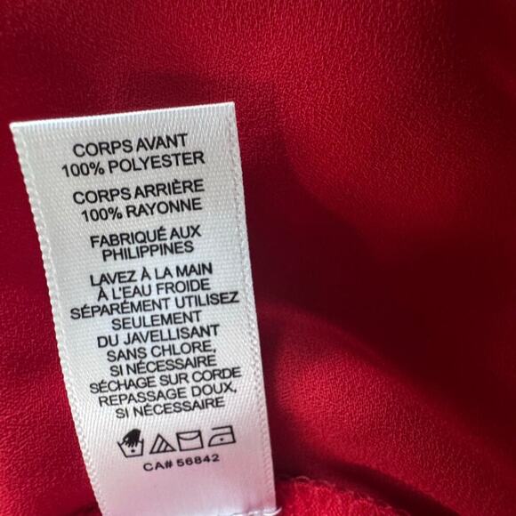 EXPRESS  Red Chiffon Lightweight Sleeveless Zipper Detail Top Blouse Sz XS - Picture 8 of 9